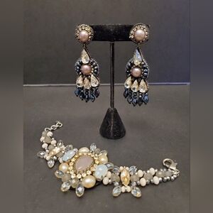 Valentine Rouge Bracelet And Unmarked Earrings